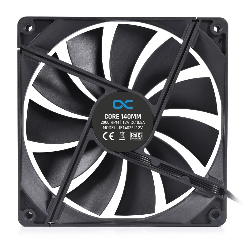 Ventilator Alphacool 24853 14 cm zwart 2000 RPM hydraulisch