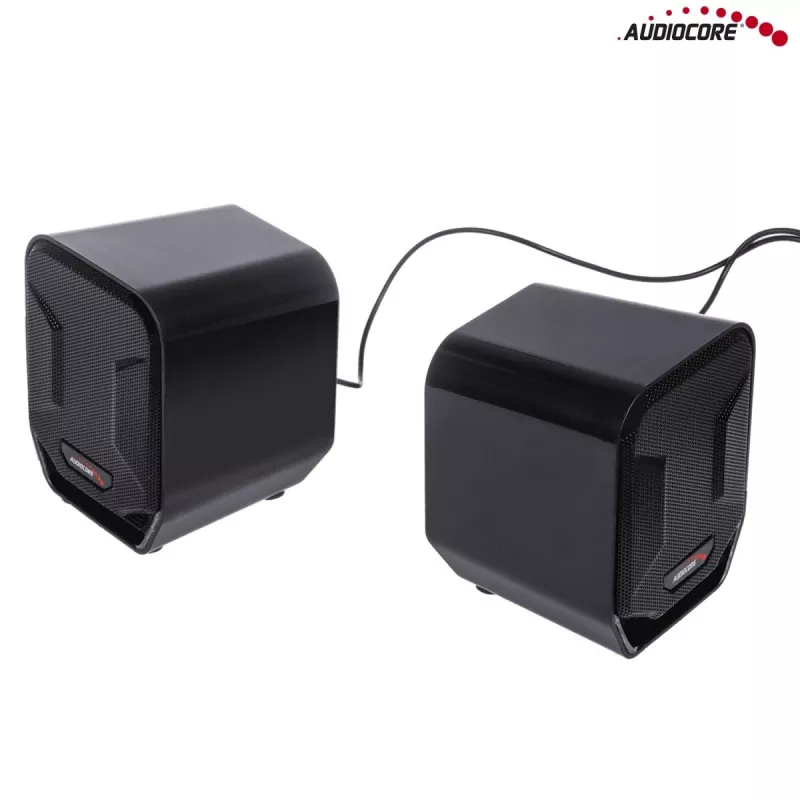 Audiocore AC865B 2.0 USB-computerluidsprekers, 6 W, zwart/blauw