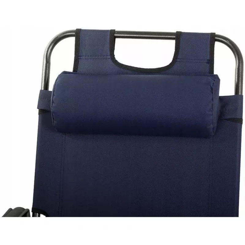 Opvouwbare tuinligstoel met kussen Black Forest, navyblauw