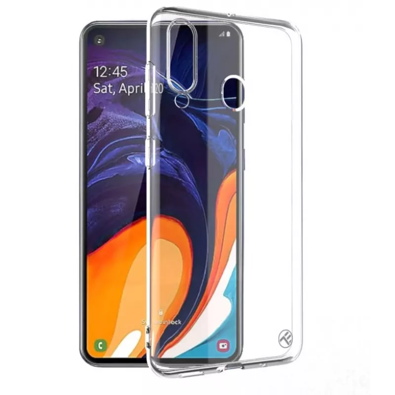 Beschermhoes van siliconen Tellur voor Samsung Galaxy A60, transparant