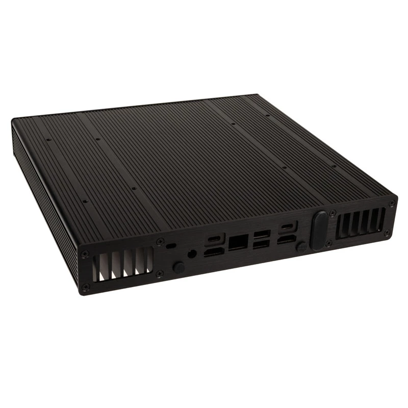 Akasa Plato TN - ultra small form factor (USFF) - pc - zwart - aluminium - thuiskantoor - Kensington