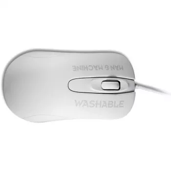 Bedrade ambidextreuze optische muis ManMachine Man & Machine C muis — USB Type-A, laser 1000 dpi, 3 toetsen, scrollwiel (hygiënisch wit)