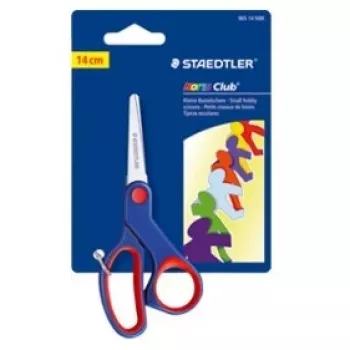 Schaar Staedtler Noris Club 965 enkelblad, roestvrijstalen bladen 14 cm, blauw/rood