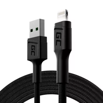 Lightning-naar-USB-A-kabel Grün Cell KABGC12, 2 m, Lightning – USB A, zwart