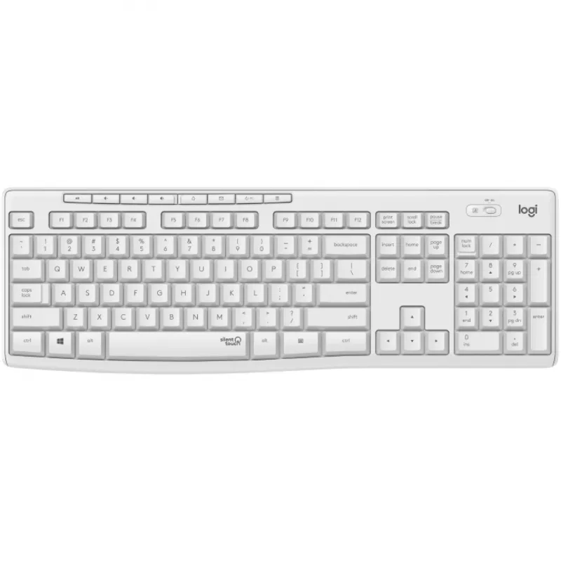 Logitech MK295 stille toetsenbord & muis set, wit, draadloos via USB-ontvanger, Zwitserse layout, 920-009872