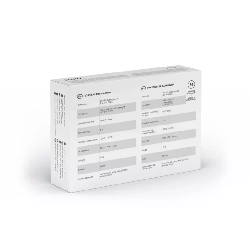 Harddisk-/SSD-behuizing SAVIO AK-65 zwart 2,5 inch SATA USB 3.0 5 Gbit/s Micro-USB