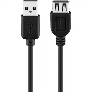 Wentronic Goobay USB 2.0 Hi-Speed verlengkabel, zwart, 5 m - USB 2.0-stekker (type A) > USB 2.0-bus (type A) (68905)
