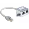 DeLOCK 65441 RJ45-poortverdubbelaar, Ethernet 100Base-TX-splitter, 1x RJ-45 (male) naar 2x RJ-45 (female), 15 cm
