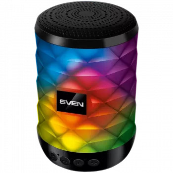 Luidspreker SVEN PS-55, zwart (5W, TWS, Bluetooth, FM, USB, microSD, 600mAh)