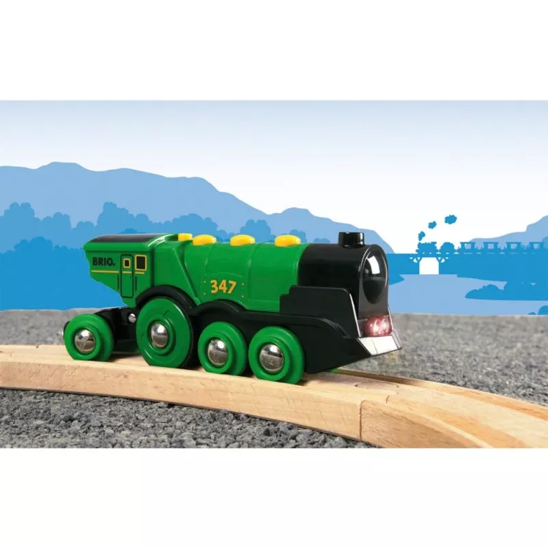 World groene Gustav batterijlok, speelvoertuig groen