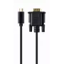 Gembird A-CM-VGAM-01 USB-C naar VGA male adapterkabel, 1920x1080 60 Hz, 2 m, zwart