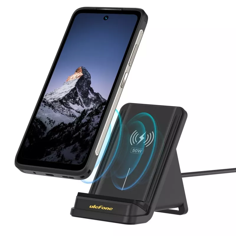 UleFone indoor-smartphone-oplader WCS01 – 50 W USB Type-C, draadloos snelladen, zwart