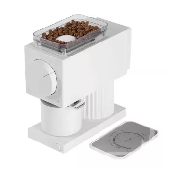 Elektrische koffiemolen Fellow Ode Gen 2 — 140 W, roestvrijstalen maalwerk, 100 g capaciteit, wit