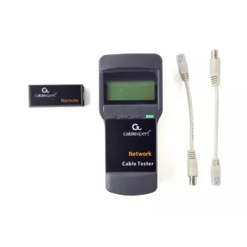 Netwerkkabeltester GEMBIRD NCT-31 — doorgangstester met LCD, ondersteuning voor RJ-11/RJ-12/RJ-45, zwart