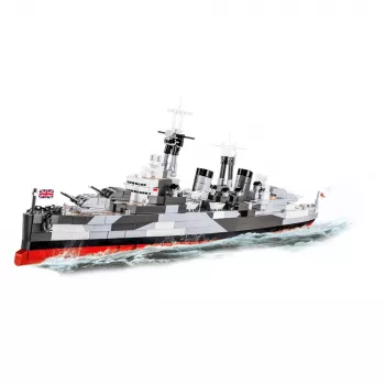 Constructiespeelgoed Cobi HMS Belfast model op schaal 1:300 COBI-4844, tentoonstellingsbouw van de historische lichte kruiser van de Royal Navy