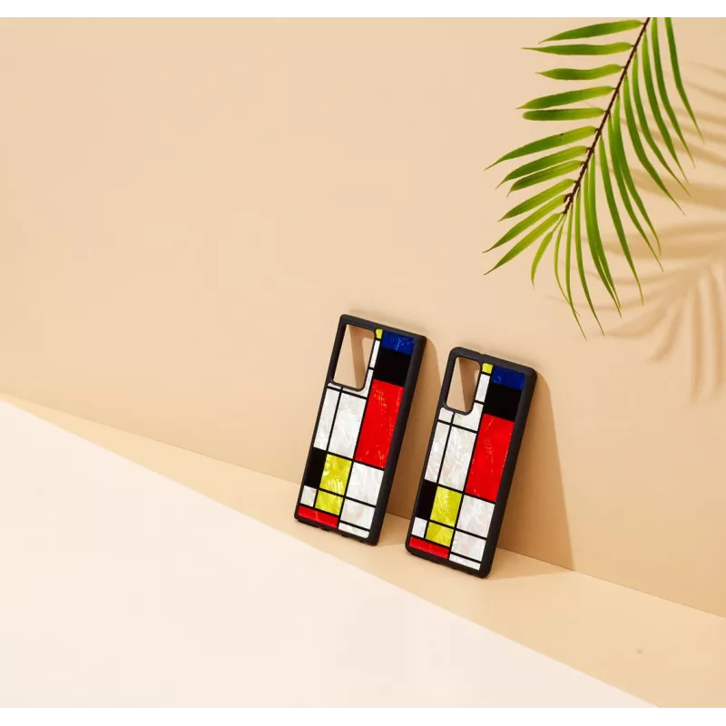 Hoesje iKins voor Samsung Galaxy Note 20 Ultra — Mondrian zwart