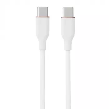 Siliconen kabel USB Type-C - Type-C, 100 W (wit, 2 m)