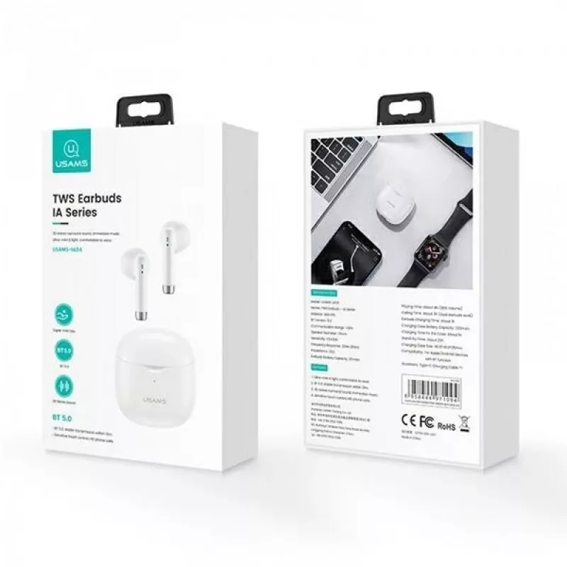Bluetooth-koptelefoon Usams TW S 5.0 IA Series wit