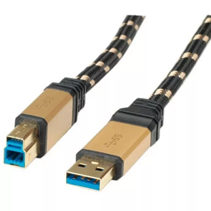 USB 3.0-kabel ROLINE GOLD type A M - B M 3,0 m