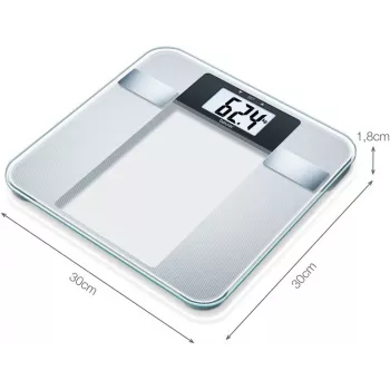 Beurer BG 13 Square grijs, transparant elektronische personenweegschaal