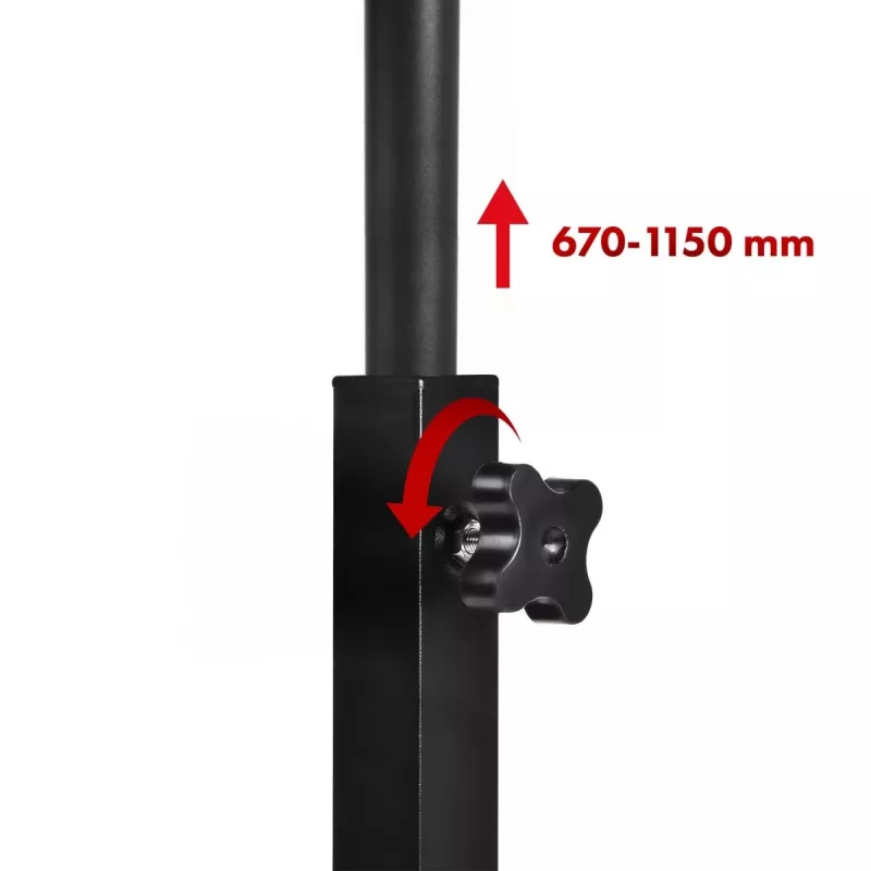 Maclean mobiele laptoptisch, zwart, 80x60 cm, max. 50 kg, in hoogte verstelbaar 67-115 cm, MC-124 B