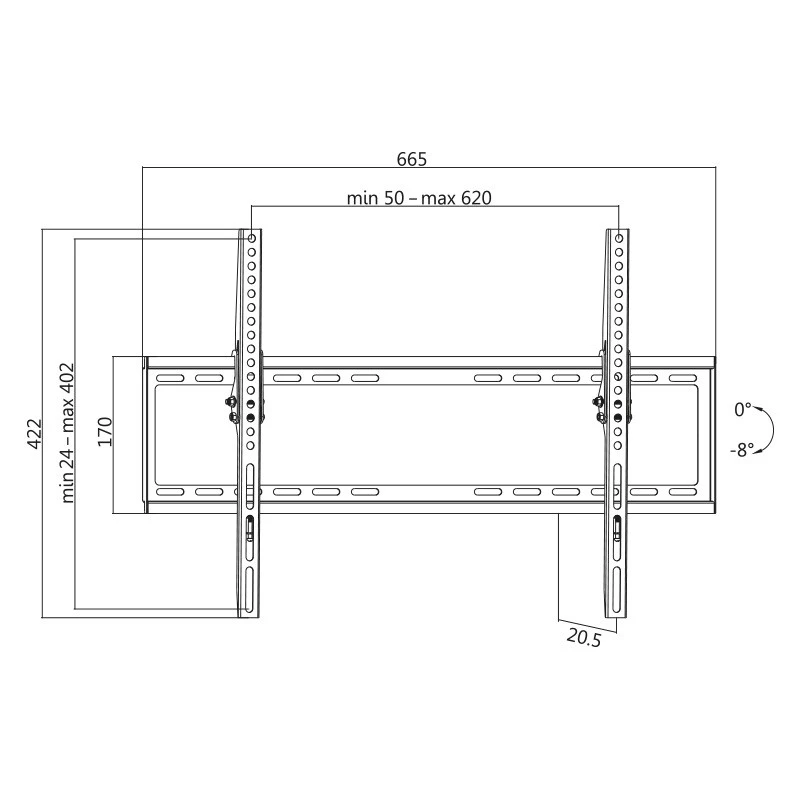 TV-beugel LogiLink BP0039 177,8 cm 70 zwart roestvrij staal