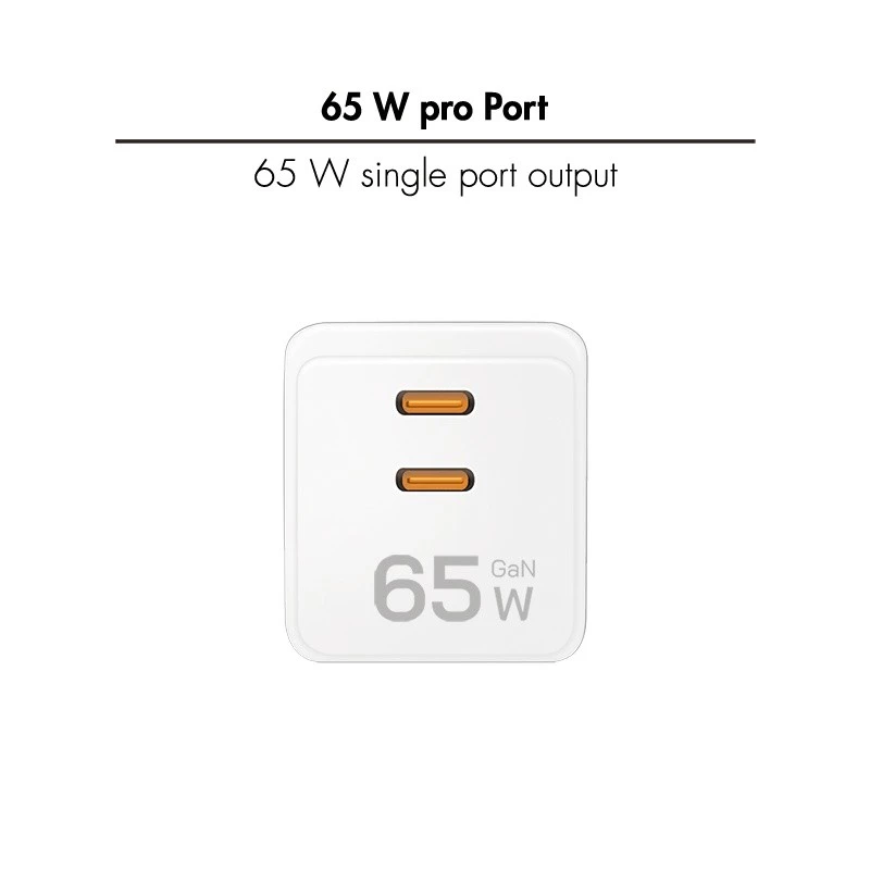 Dubbele USB-stopcontactadapter 65W, 2xUSB-C, wit