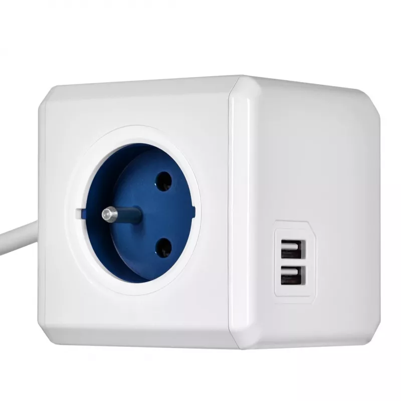 Allocacoc 2402BL/FREUPC stekkerdoos 1,5 m 4 AC-stopcontacten binnen blauw, wit