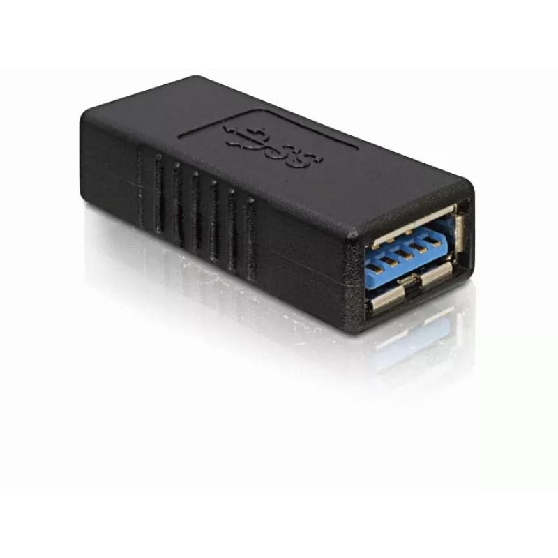 DELOCK USB 3.0-A adapter USB-A naar USB-A zwart, USB 3.0 gegevensoverdracht