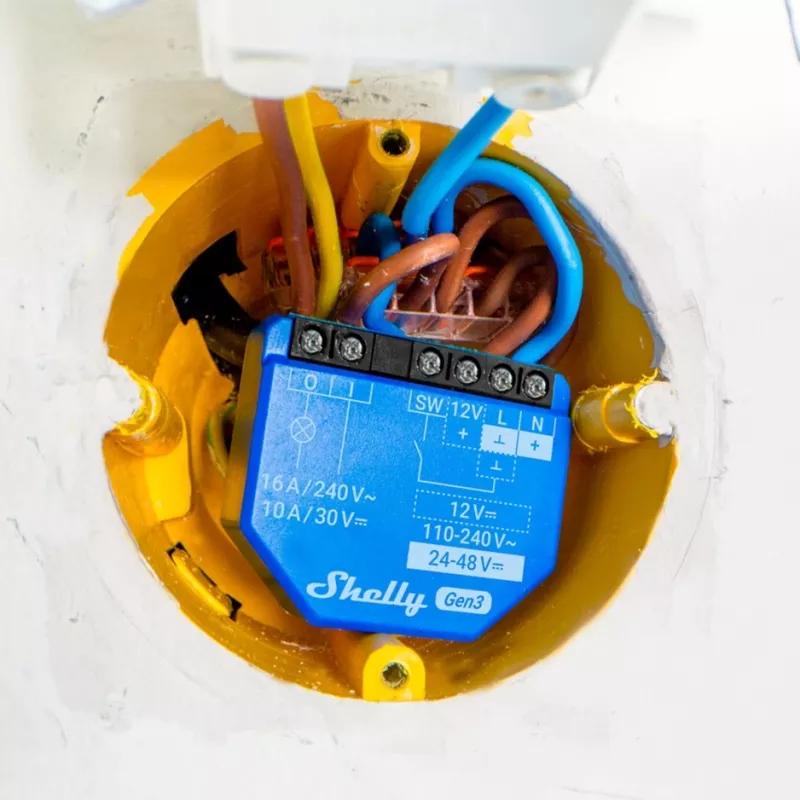 1 GEN3 slim wifi-relais met potentiaalvrij contact, domoticaschakelaar, compatibel met Al - Shelly