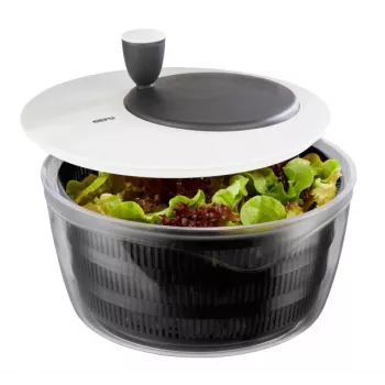 Saladecentrifuge GEFU Rotare met slingerhandgreep, inhoud 3 L, kunststof behuizing, zwart/wit, vaatwasmachinebestendig