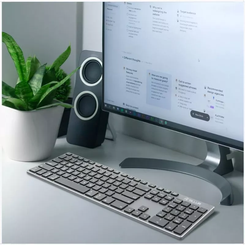 Draadloos toetsenbord Tellur TLL491121 slank design oplaadbaar