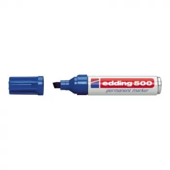 Permanentmarker Edding 500 beitelpunt blauw