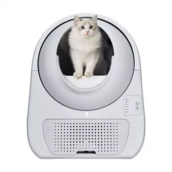 Zelfreinigende kattenbak Catlink Scooper Young, grijs – 13 l, 600 × 580 mm, 12V-adapter