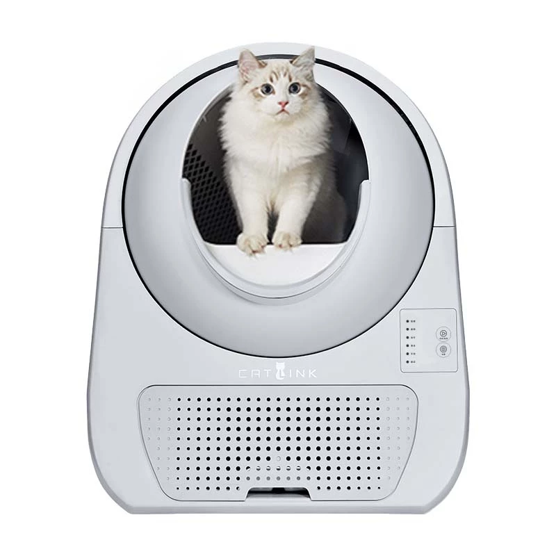 Zelfreinigende kattenbak Catlink Scooper Young, grijs – 13 l, 600 × 580 mm, 12V-adapter