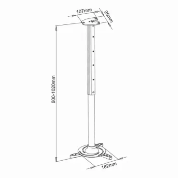 Sbox projector-plafondsteun max336mm 15kg PM-102XL