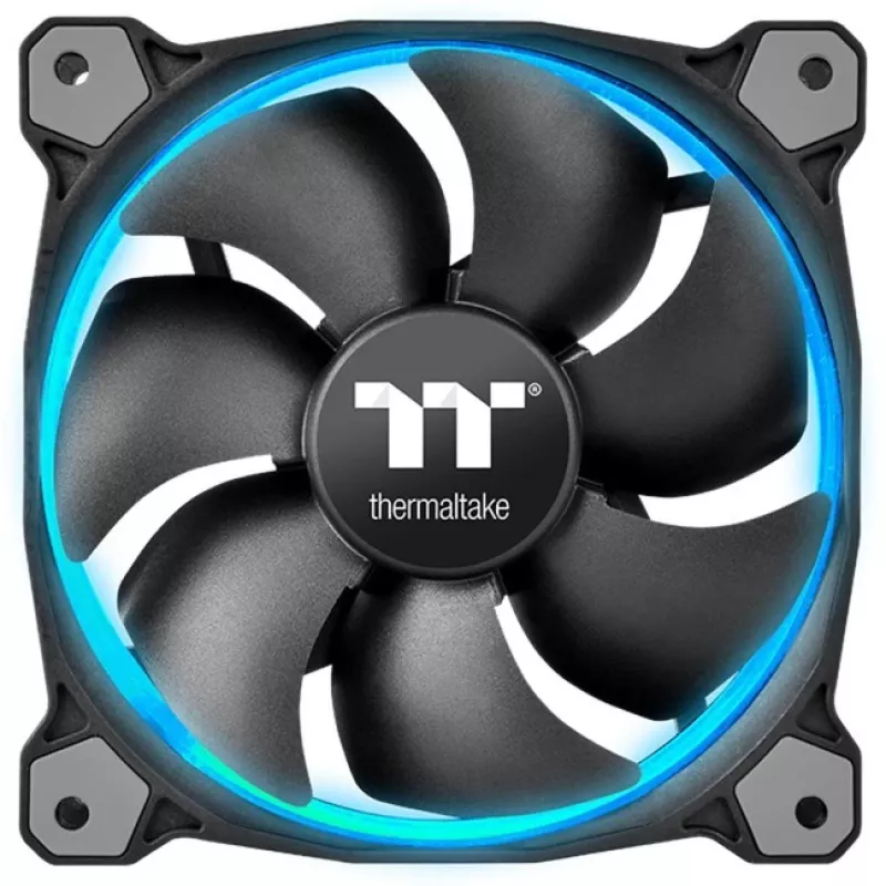 Thermaltake Riing 12 LED RGB Sync Edition CL-F071-PL12SW-A 120 mm behuizingsventilator, 3 stuks, tot 1500 rpm, zwart