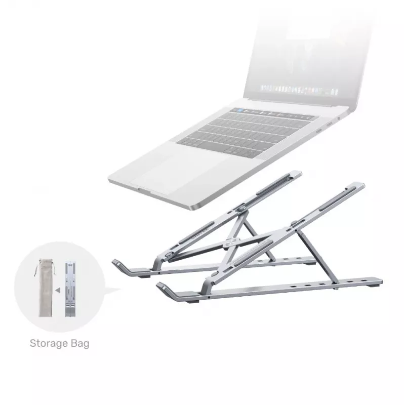 Unitek OT155SL opvouwbare laptopstandaard, aluminium, zilver