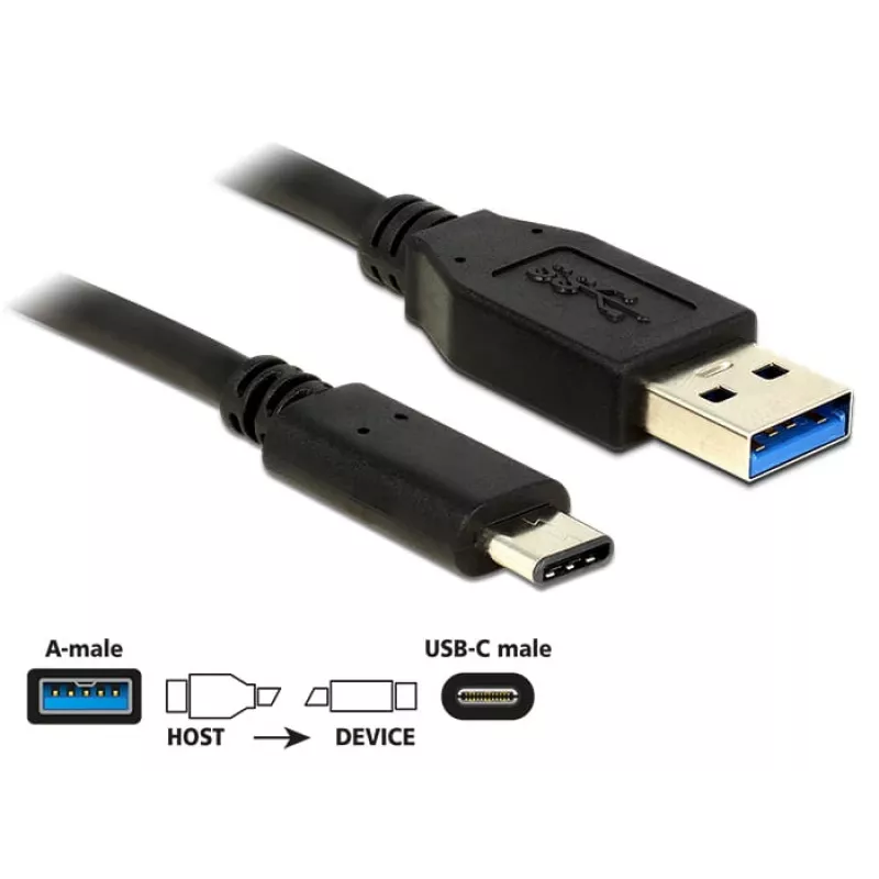 USB-kabel DeLOCK 0,5 m USB3.1-C/USB3.1-A