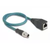 DeLOCK M12-adapterkabel X-gecodeerd 8 pin stekker naar RJ45 bus 50 cm