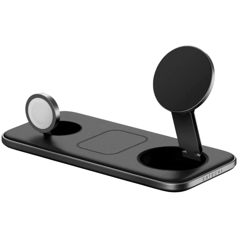 SATECHI Qi2 Trio draadloze oplaadpad - met Type-A-, C-, G-stekkers