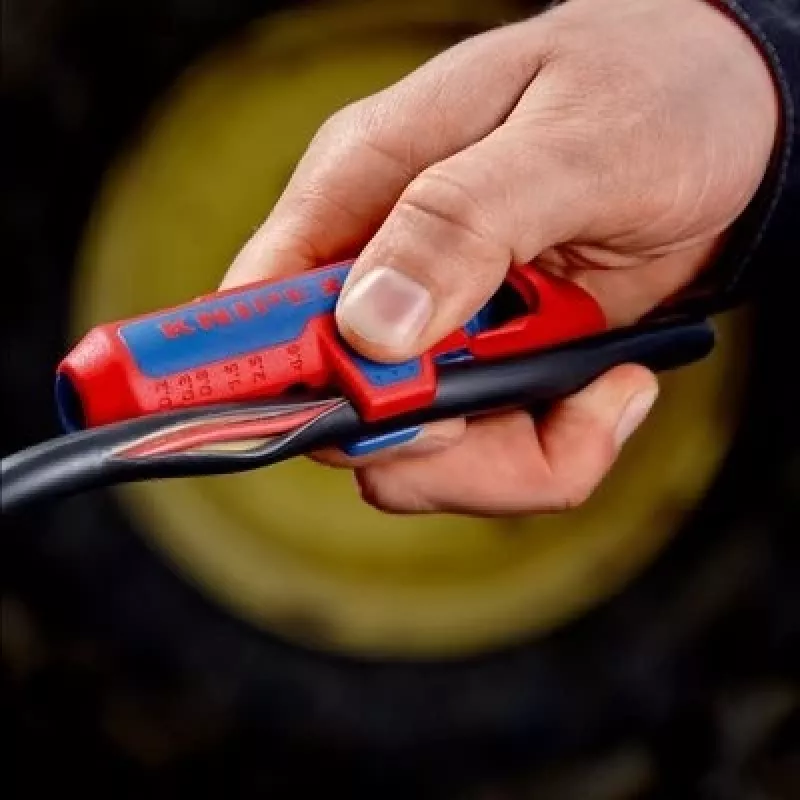 Striptang Knipex ErgoStrip PV 16 95 03 voor PV-kabels, verstelbare aanslag, ergonomische greep