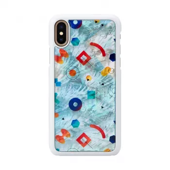 Smartphonehoesje iKins voor iPhone XS / iPhone X S – wit poppin rock beschermende achterkant