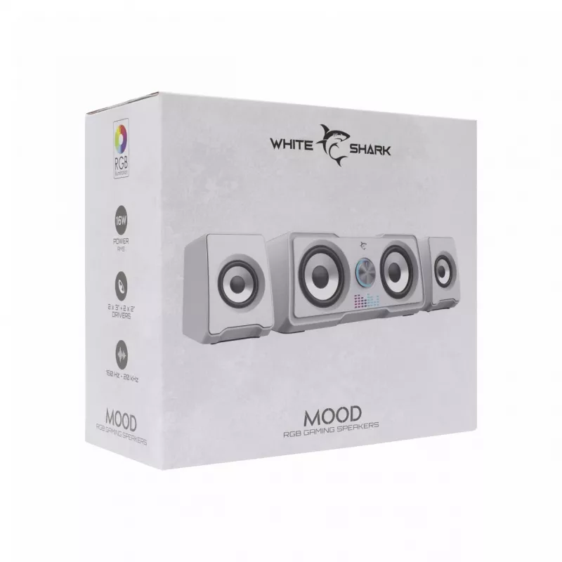 White Shark GSP-968 Mood RGB Gaming 2.2-luidsprekersysteem wit