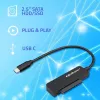QOLTEC SATA-adapter 52269 voor 2,5-inch drive naar USB-C, ondersteunt tot 2 TB