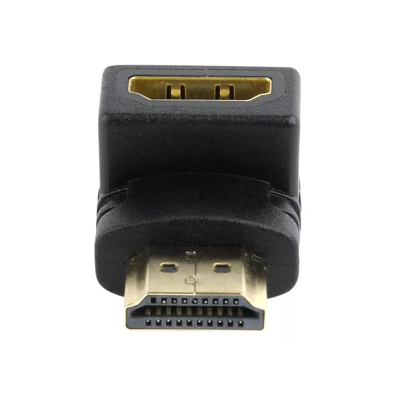 HDMI-adapter GEMBIRD A-HDMI90-FML, HDMI naar HDMI, haakse 90°-adapter, zwart