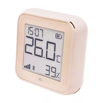 Temperatuur- en vochtigheidssensor Shelly H&T Gen3 WiFi - compacte draadloze omgevingssensor (mokka)
