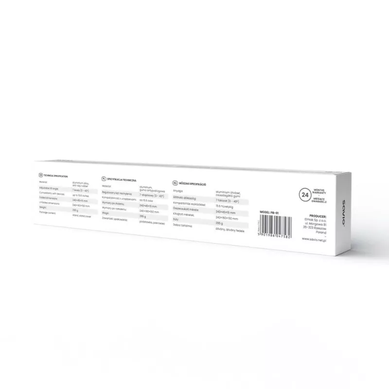 Laptopstandaard Savio SAVPB-01 zilver