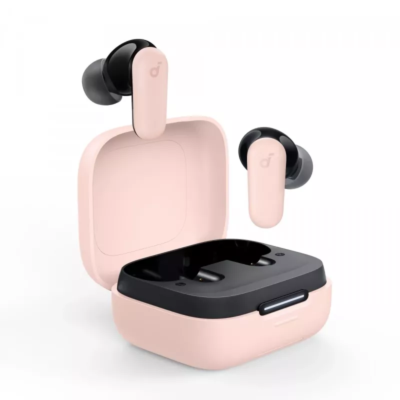 Headset Anker P30i draadloze in-ear-headset voor gesprekken en muziek, USB Type-C, Bluetooth, lichtroze