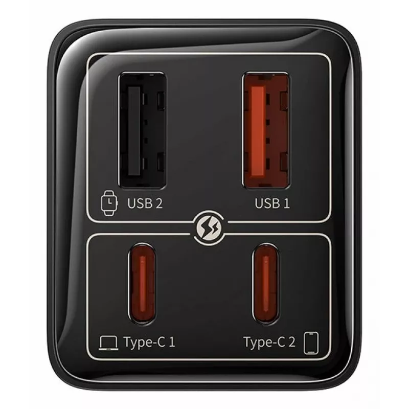 Baseus GaN6 Pro universele zwarte AC-snellader voor binnen